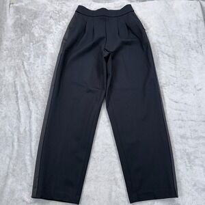 Spanx Ponte Barrel Leg Pants Pleated Trousers Womens Small Tall Tuxedo Stripe